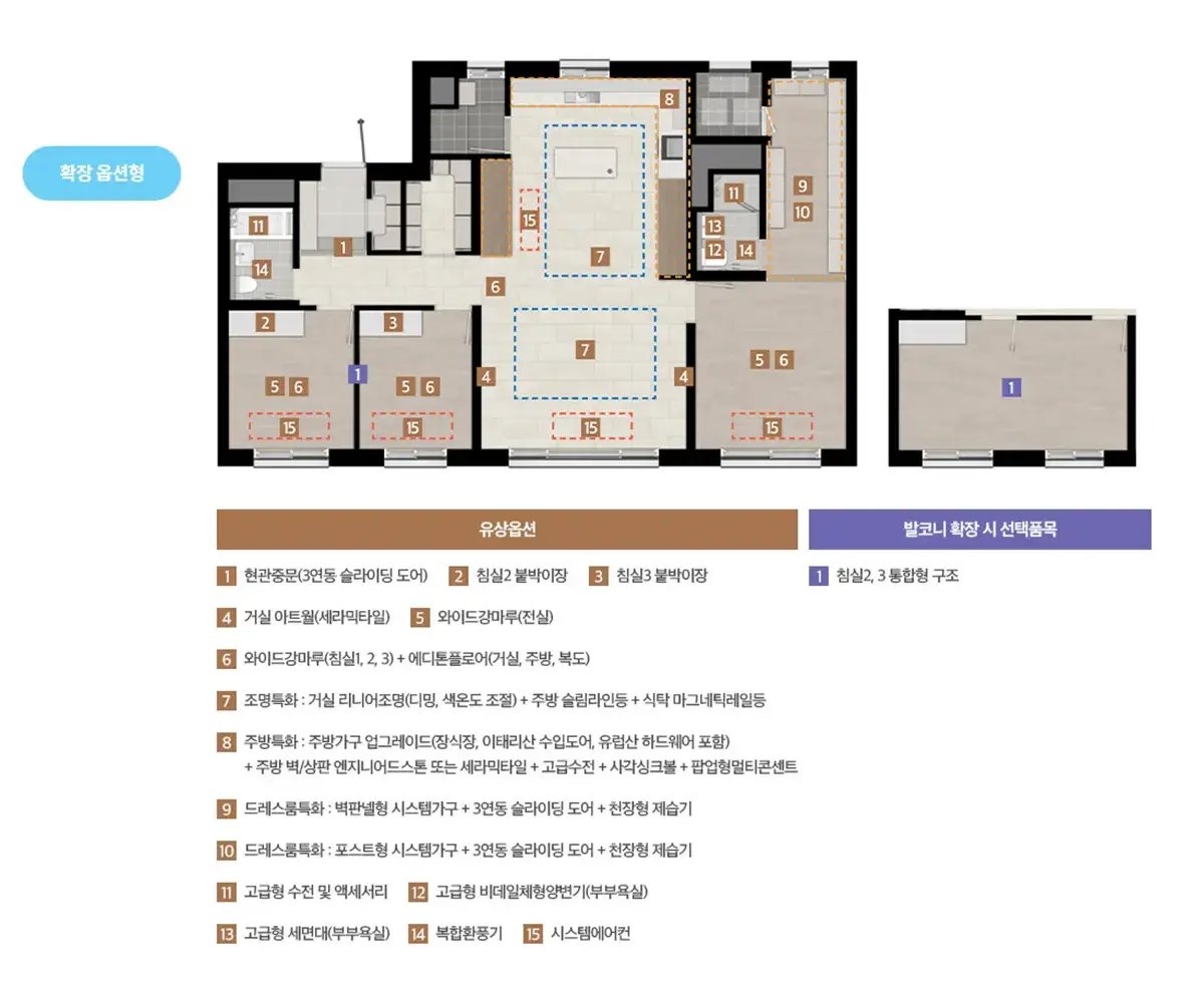 84A타입 옵션품목입니다